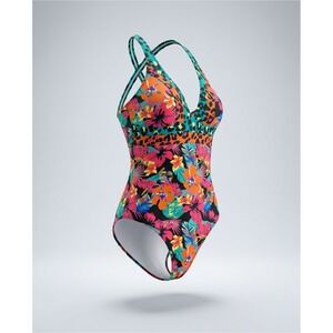 Live Life on the‎ Beach One Piece Swimsuit Womens L- XL Multicolor Floral New